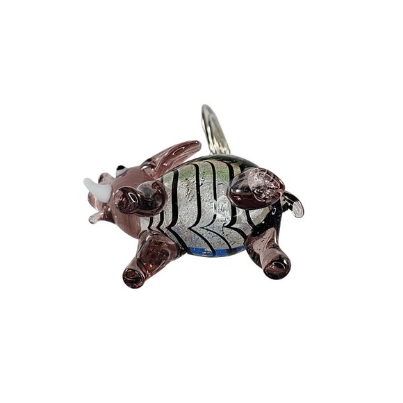 Vintage Art Glass Elephant Note Photo Memo Card Holder Business Card *CHIPPED* - Picture 7 of 10